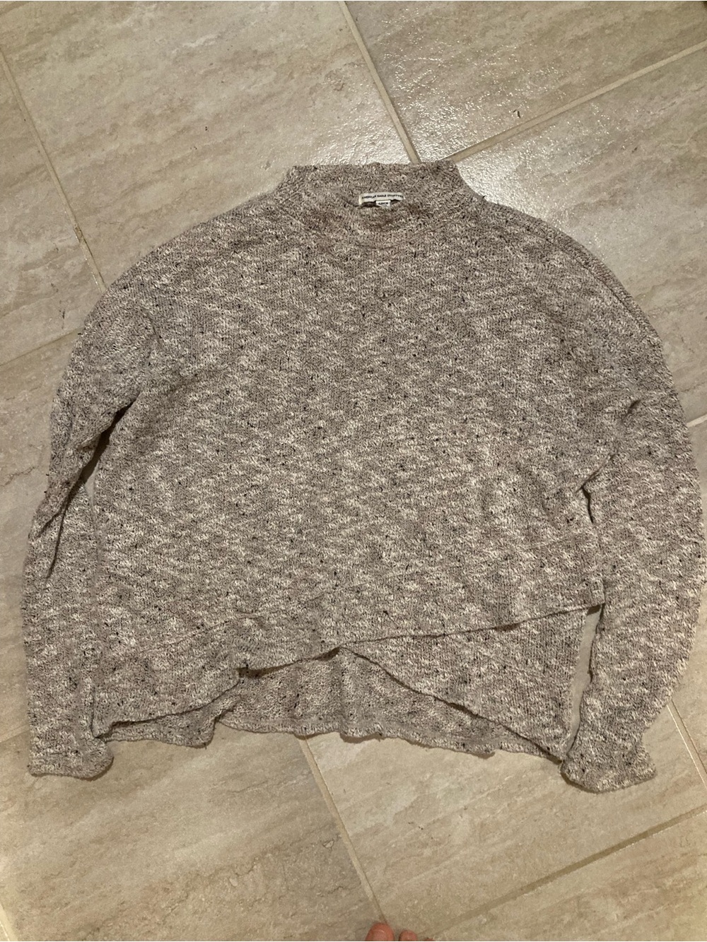 American Eagle Outfitters Heathered Gray Crewneck Sweater